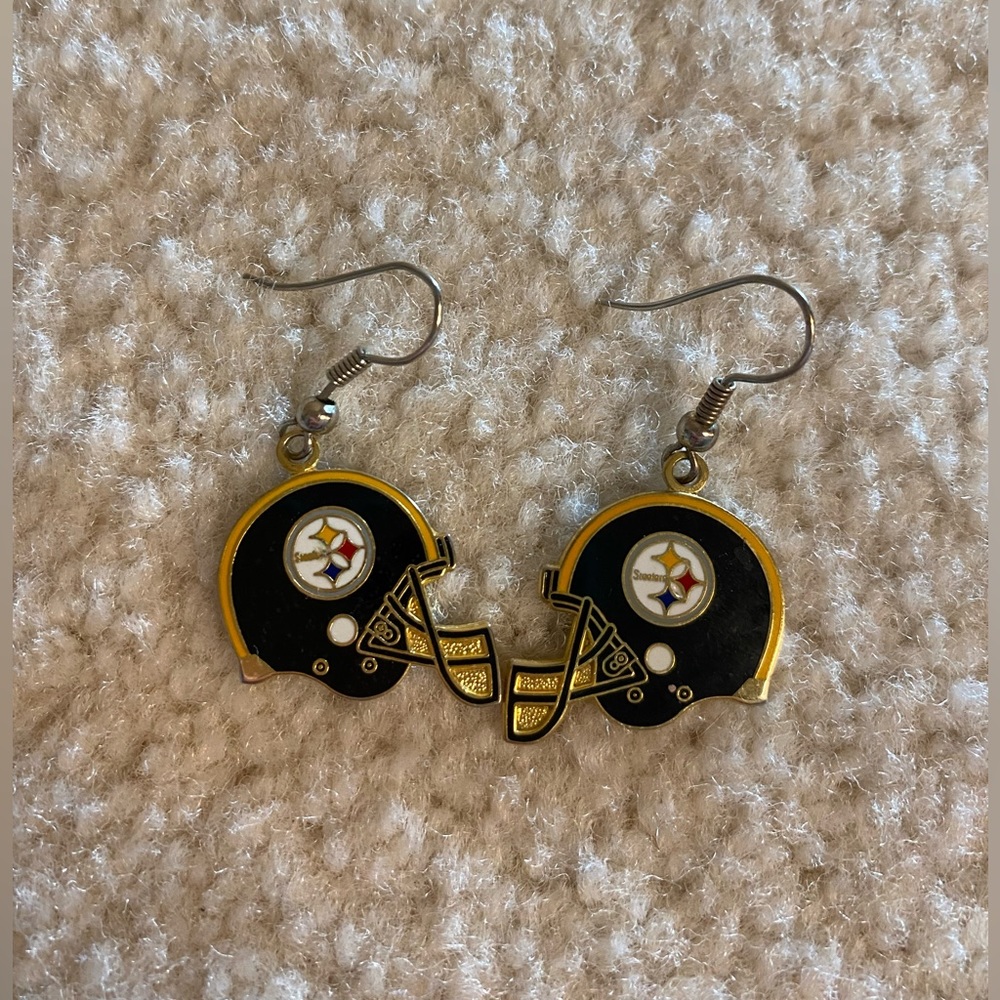 Steelers Football Helmet Earrings